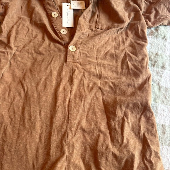 Rylee & cru collared button romper in Camel! Never worn, NWT! Size 9/10 - Picture 5 of 6